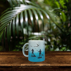 Blue / Silver Paddle Boarding SUP Mug 11oz